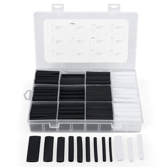Lot De 800 Gaines Thermorétractables - 5 Couleurs, 12 Tailles (1 à 13mm) - Parfait Pour Isolation Et Protection De Câbles