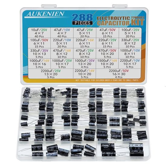 Kit d’assortiment de condensateurs électrolytiques en aluminium, 500 pièces – Dream Smart IT