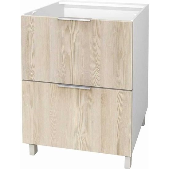 Meuble Bas 2 Tiroirs - 60cm ( Taupe) | Leroy Merlin