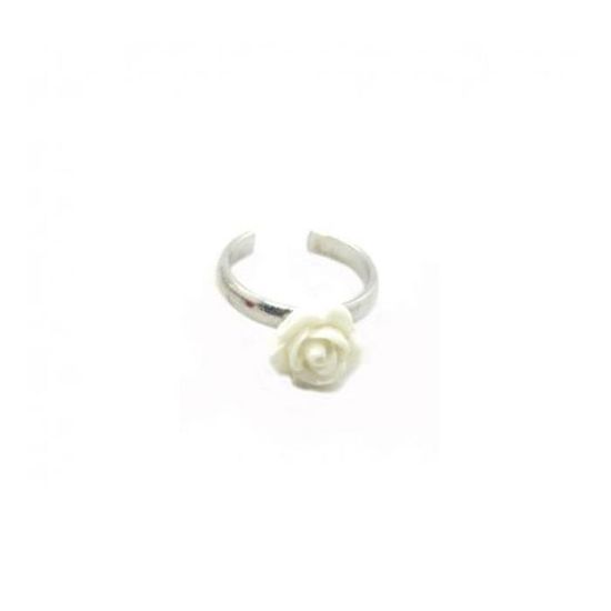 Bague de Pied Orteil Bijoux Argenté Métal Anneau Réglable Ajustable strass rose