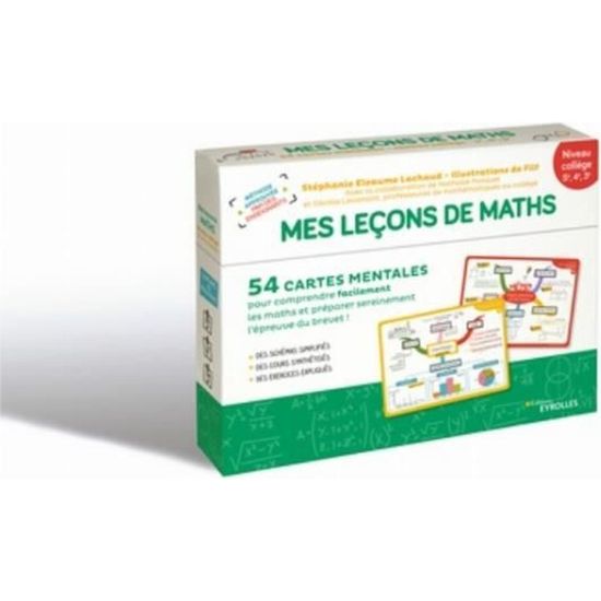 Mes Lecons De Maths 6e 5e 4e 3e 54 Cartes Mentales Pour Comprendre Facilement Les Maths Et Preparer Sereinement L Epreuve Du Cdiscount Librairie