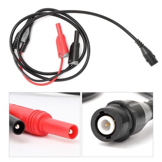 Câble Coaxial BNC Mâle Vers Fiche Banane Sécurité 100 Cm - Impédance 50Ω, RG58 - Pour Oscilloscope, Tests électroniques