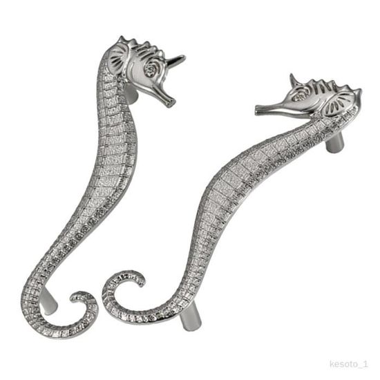 Lot De 30 Boutons Et Poignées Décoratifs – Hippocampe, Poisson Et Fleur, Pour Meubles
