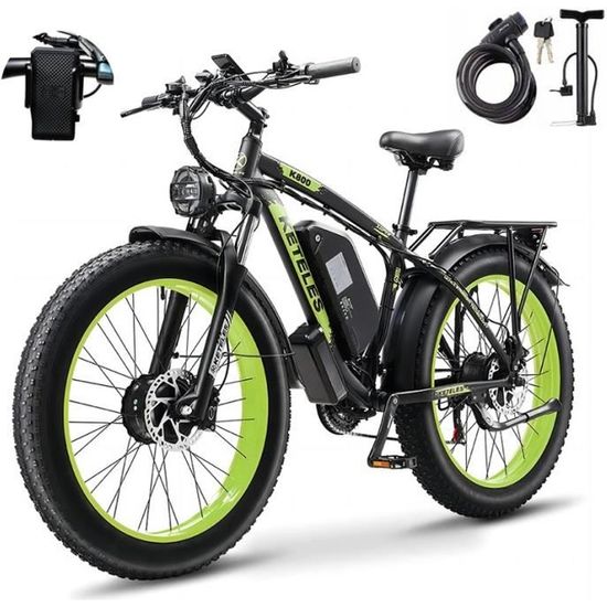 Vélo électrique KETELES K800 - 2000W - Batterie Samsung 48V-23Ah - Shimano 21 vitesses - Frein hydraulique