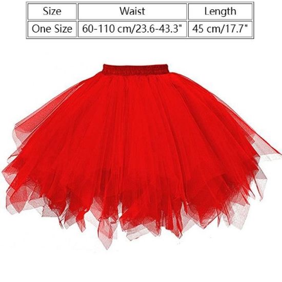 Jupe En Tulle Pour Femme - 4 Couches, Taille Réglable 48-56 Cm - Pour Ballet, Fêtes, Cosplay Et Déguisements - 3