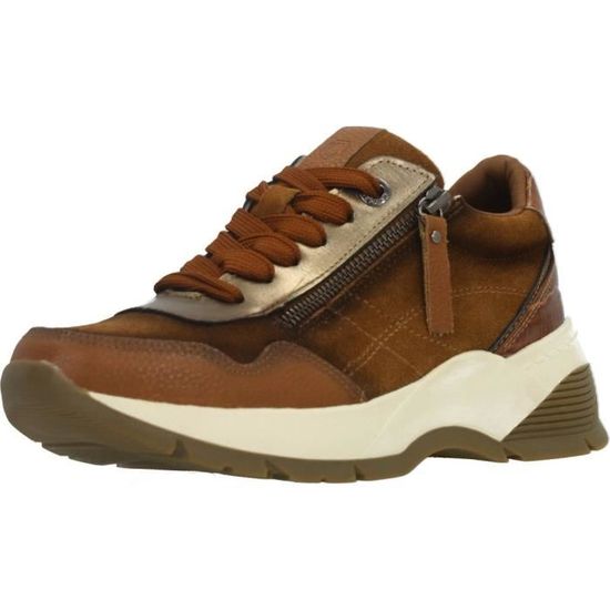 Basket Femme CARMELA 128013 Marron Lacets Plat Marron Cdiscount Chaussures