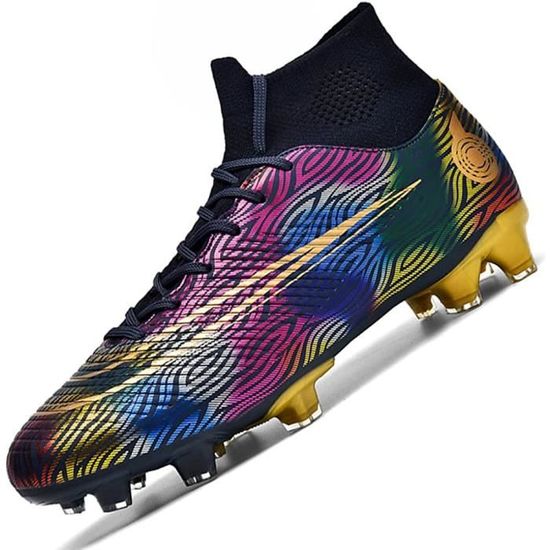Chaussures De Football Homme/haute Avec Crampons - PVC Léger, Antidérapant, Pour Terrain Synthétique/herbe - 1