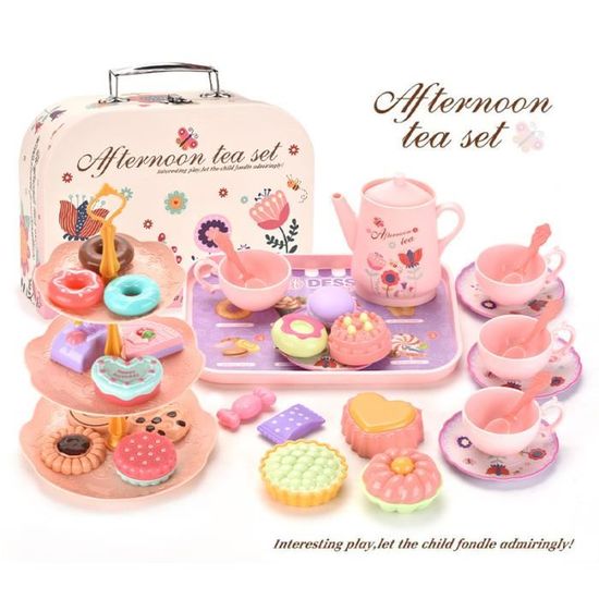 Ensemble de Thé en Bois pour Tout-Petits, Ensemble de 14 Pcs de Jouets d'Imitation pour Enfants, Ensemble-Cadeau de Thé de l'Après-midi, Ensemble de Jeu Amusant de Dessert pour Enfants Ensemble de Thé en Bois pour Tout-Petits, Ensemble de 14 Pcs de Jouets d'Imitation pour Enfants, Ensemble-Cadeau de Thé de l'Après-midi, Ensemble de Jeu Amusant de Dessert pour Enfants