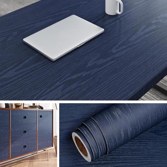 Papier Adhésif Bois Chêne 40cm X 2m - Revêtement Meuble Imperméable - Déco Cuisine, Table, Armoire - Facile à Poser