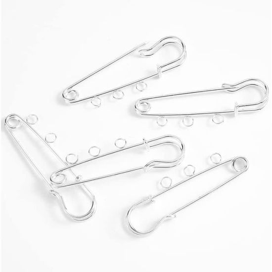 Lot De 2 Broches De Col En Métal (or & Argent) Avec Strass - Longueur 6,4 Cm - Cadeau Homme élégant