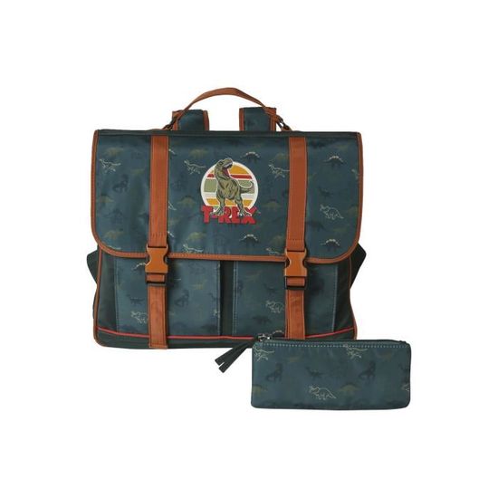 VERTBAUDET Cartable trousse dinosaures garcon vert sapin TU Cdiscount Bagagerie Maroquinerie
