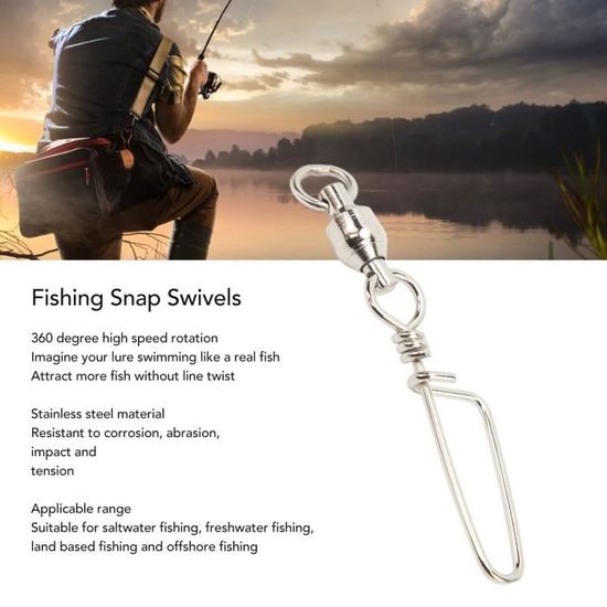 Lot De 100 Émerillons De Pêche Acier Inoxydable Haute Résistance - Taille #4 35 Kg