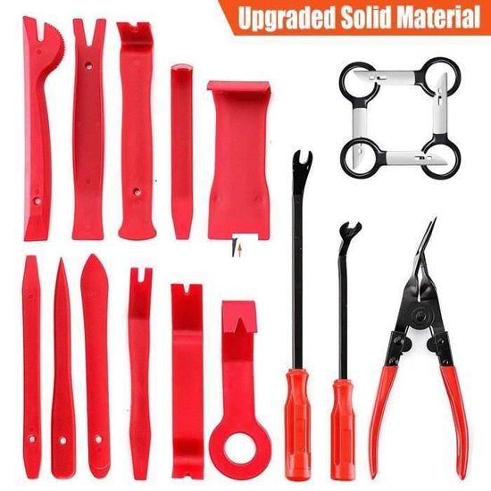 Kit De 17 Outils De Démontage Garniture Auto - Pour Panneaux, Autoradio, Tableau De Bord