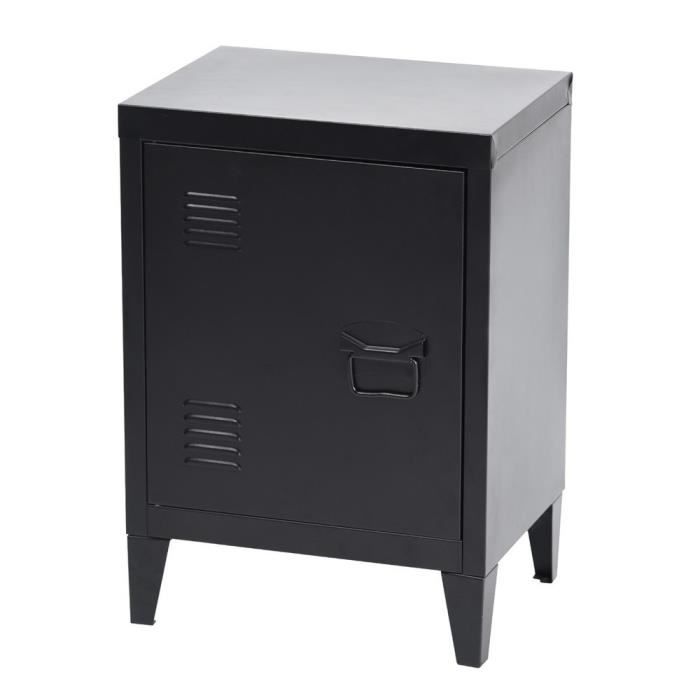 Graves Table De Chevet En Metal Noir L 30 X P 40 Cm X H 57 Cm