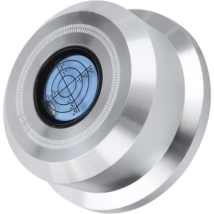 Stabilisateur De Poids Record En Métal Argenté - Atténuateur De Vibration Avec Niveau à Bulle Pour Platine Vinyle LP