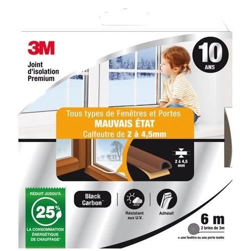 Joint adhésif porte et fenêtre mauvais état 3M Premium 2 à 4 5 mm .6
