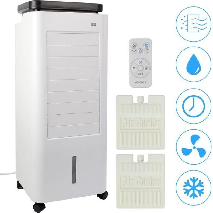 AREBOS Climatiseur 4en1 Climatiseur Mobile 5,5 litres Purificateur d'air Ventilateur