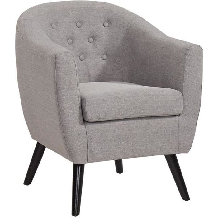 Fauteuil scandinave en tissu gris LENA
