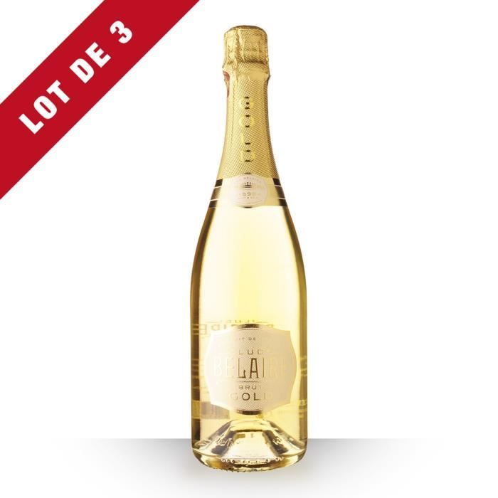 Lot de 3 - Luc Belaire Brut Gold - 3x75cl - Vin Rosé