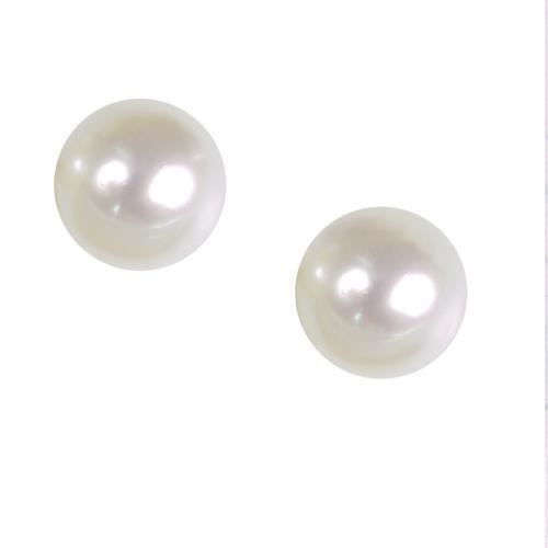 Boucle d'oreille acier perle blanche nacrée