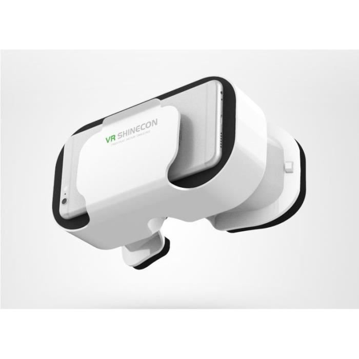 Casque VR 5.0 pour IPHONE SE 2020 Smartphone Realite Virtuelle Lunette Jeux 3D Reglable (BLANC)
