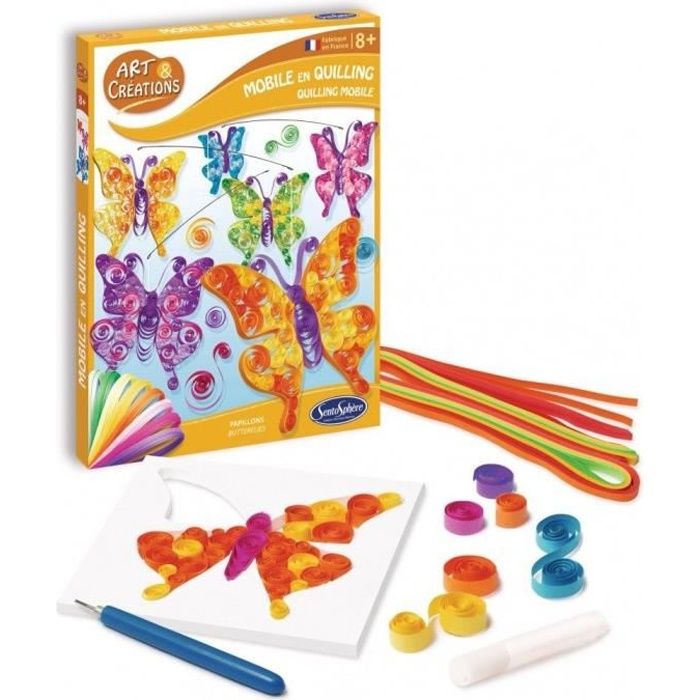 SENTOSPHERE Mobile Quilling Papillons - Pour Enfant
