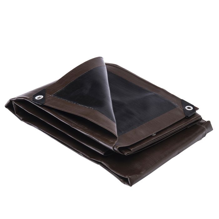 Bâche professionnelle marron 350g-m2 Werkapro 2 x 3 m