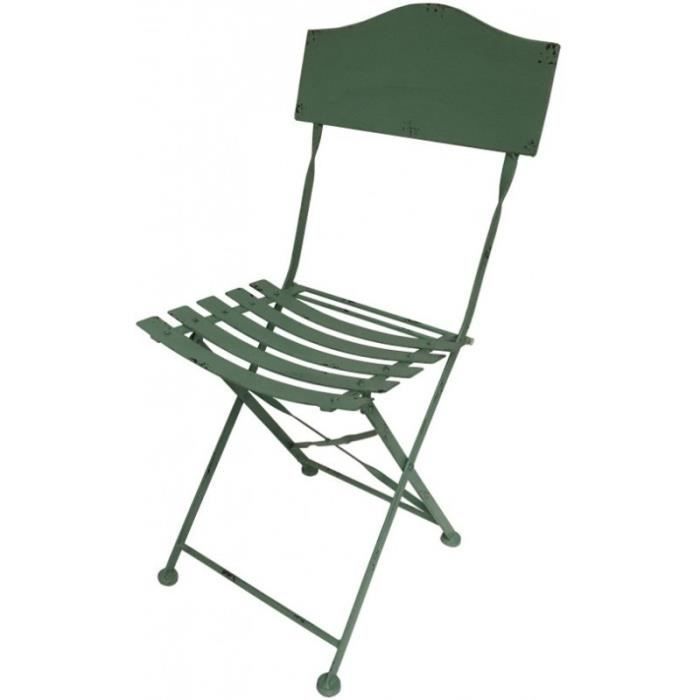 Chaise Bistrot de Jardin en Fer Pliable - 10461-Chaise