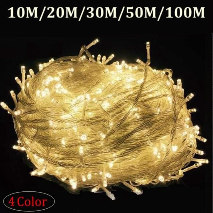 Guirlande lumineuse de noël à Led, 100M, imperméable, éclairage d'extérieur, féerique, décorat Bleu EU plug 20M 200leds -QUKJ27295