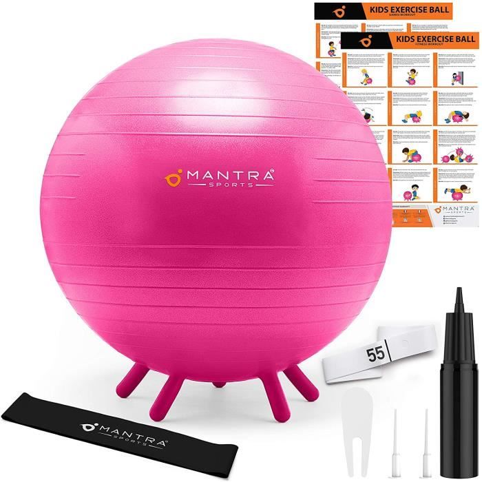Ballon Fitness Swiss Ball - Ballon Fitness - Chaise Ballon Pilates & Yoga - 45 cm - 55 cm Assise pour Bureau, Gym, Maison & Sal153
