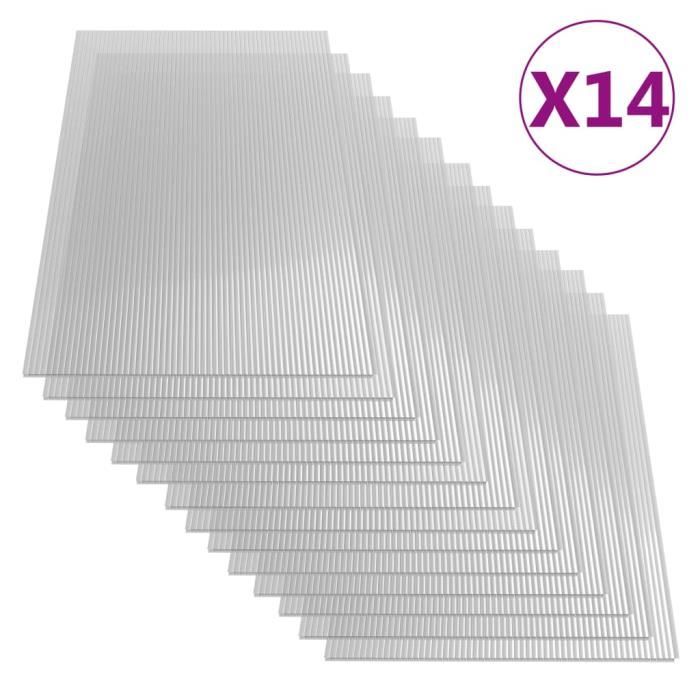 Top Lot de 14 Feuilles de polycarbonate 4 mm 121x60 cm ☺621899
