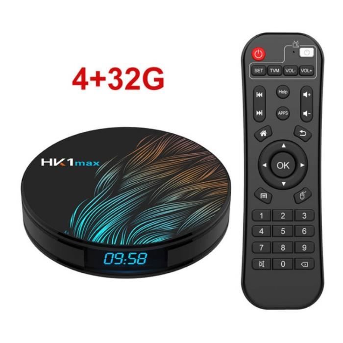 HK1max Décodeur Smart TV Box Android 9.0 4G + 32G 2.4G / 5G Wi-Fi BT 4.0 RK3328 Quad Core 4K 1080P Full HD