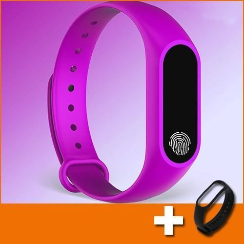Montre connectée,Sport podomètre montre intelligente enfants appel Message rappel garçons montre pour enfants montres - Type purple