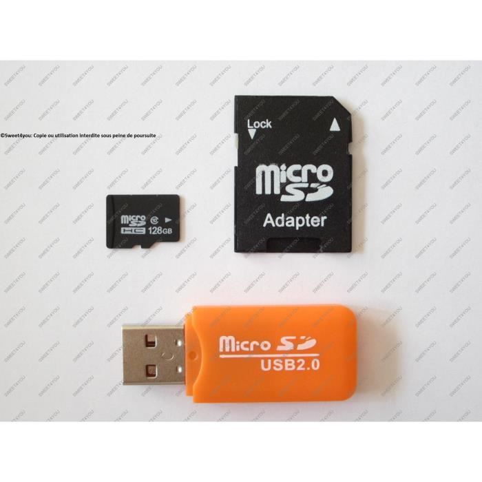 Carte Micro SD 128GB REEL + adaptateur SD + usb