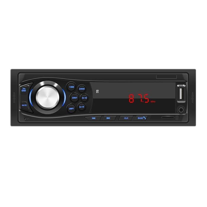 Couleur 1028 Autoradio électrique sans fil, Bluetooth, 12V, FM, USB-SD-AUX, lecteur MP3, avec télécommande, e
