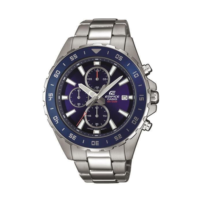 CASIO Edifice Montre EFR-568D-2AVUEF, date, rotation vers la gauche, chrono, acier