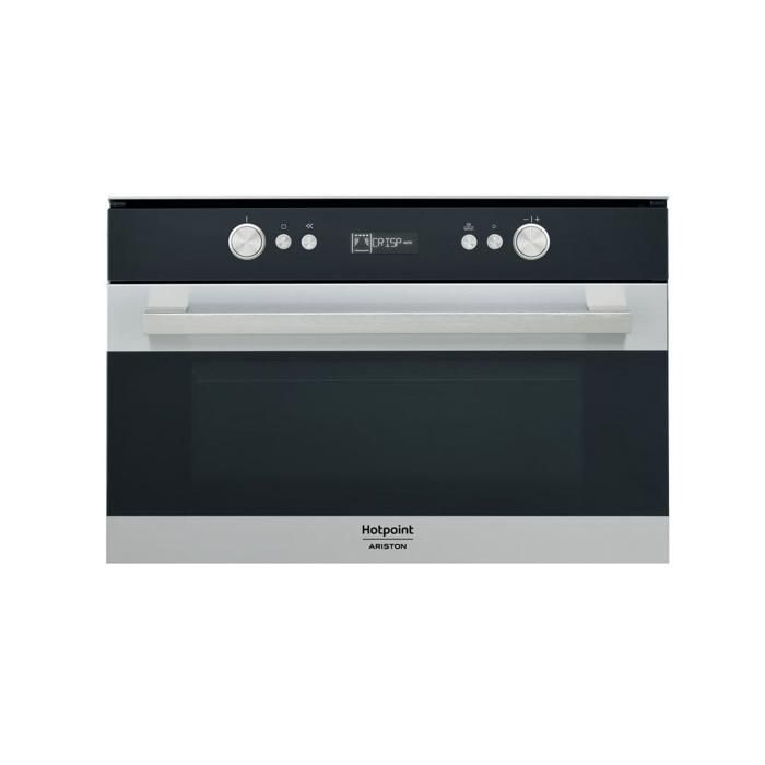 Hotpoint MD 764 IX HA, Intégré, Micro-onde combiné, 31 L, 1000 W, boutons, Rotatif, Noir, Acier inoxydable