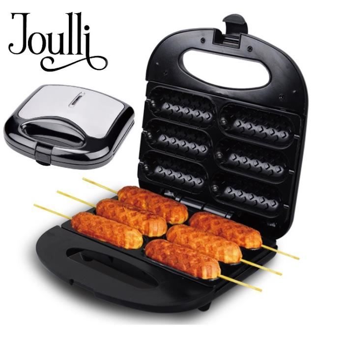 JOULLI Machine à saucisse Croustillante français Hot Dog Machine à petit-déjeuner multifonctionnelle