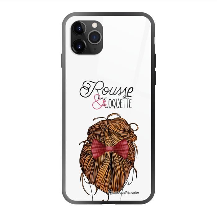 Coque en verre trempé iPhone 11 Pro Rousse et coquette Ecriture Tendance et Design La Coque Francaise.