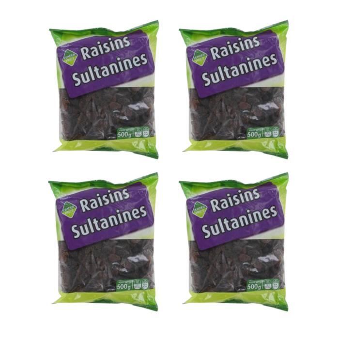 [Lot de 4] Raisins sultanines - 500g par paquet