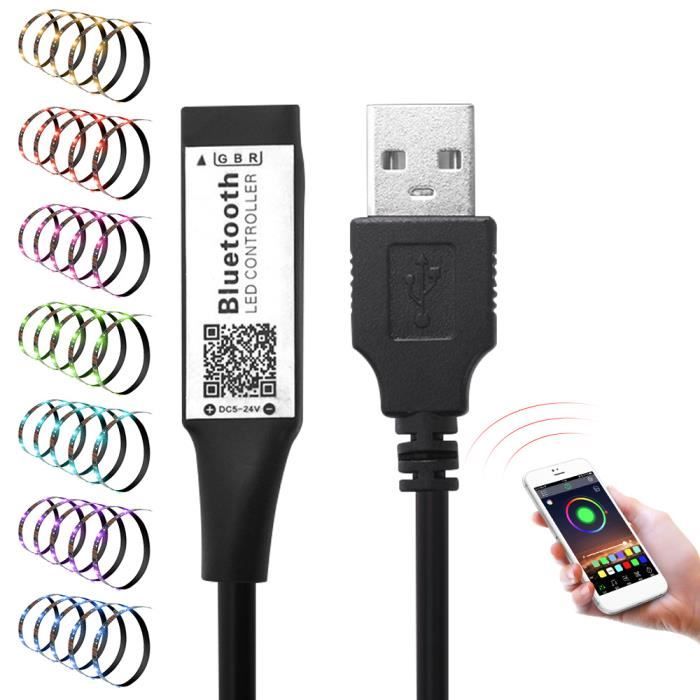 Contrôleur Bluetooth à LED pour 3528 5050 RGB Light Strip Couleur changeante DC 5V avec minuterie pour Bar Home