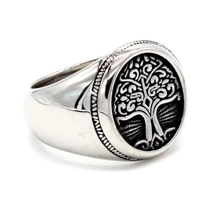 Vie De Arbre En Acier Inoxydable Anneau Bijoux Anneau Punk