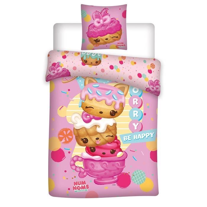 Num Noms - Housse de Couette - 1-personne - 140x200 cm + 1 taie d'oreiller 63x63 cm - Multicolore