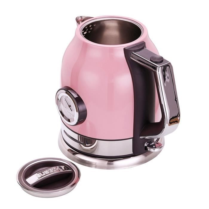 Bouilloire cafetière tenir chaud anti-brûlure Affichage de la température 1,8L ROSE