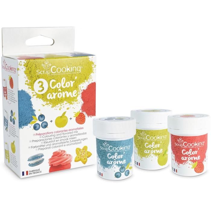 Color' arôme - fraise pomme myrtille - 3 pièces - Scrapcooking