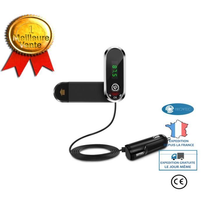 TD® Support de voiture allume cigare téléphones portables Bluetooth mains libres lecteur MP3 charge USB appareil électronique condui