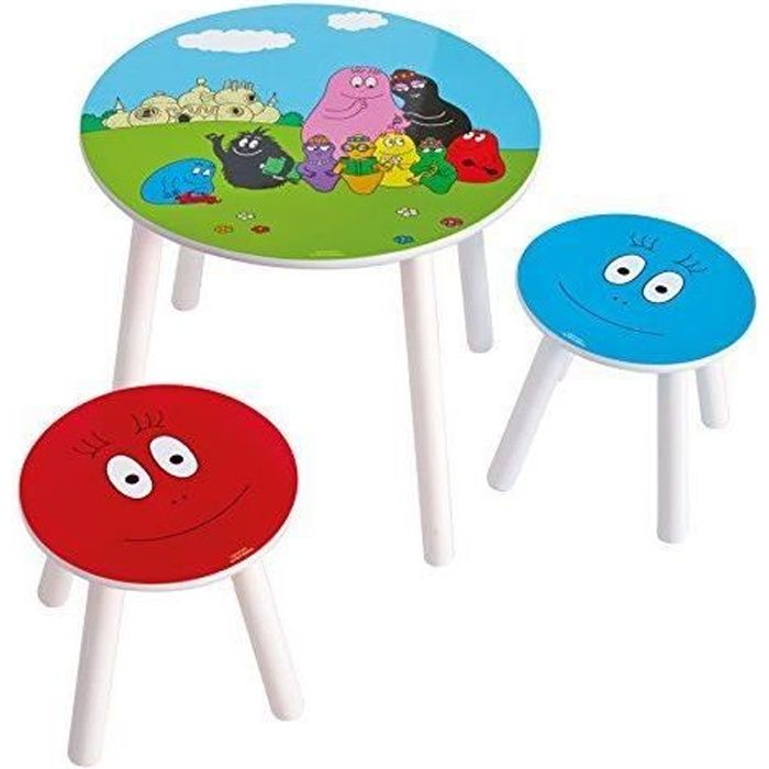 Worlds Apart 865251 Barbapapa Table et 2 Tabourets MDF Bleu 50 x 50 x 44 cm…