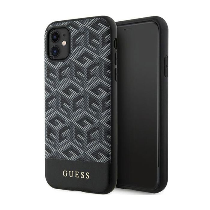 Coque telephone bumper telephone Guess GUHMN61HGCFSEK Coque rigide pour iPhone 11 / XR 61 à rayures - vue 4