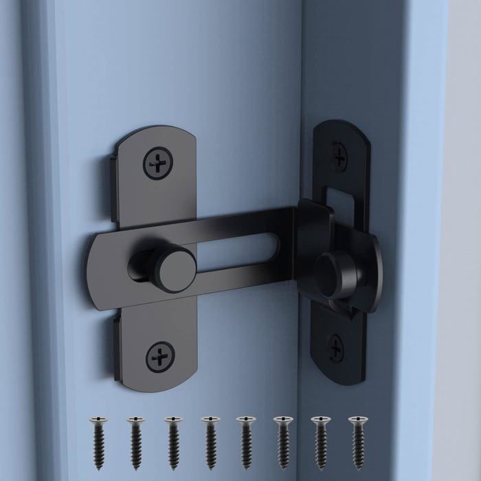 Lot De 3 Loquets De Porte En Acier Inoxydable 10,2 Cm - Pour Portes, Fenêtres, Armoires, Cages Animaux