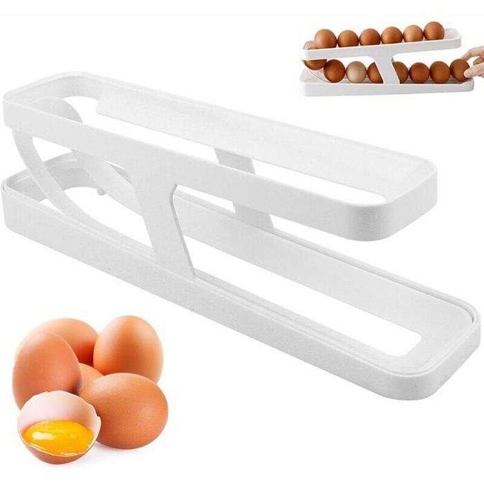 Distributeur Dœufs Pour Réfrigérateur Rouler Automatiquement La Boîte À Œufs，Rangement Oeuf Frigo，Organisateur De Cuisine Pour